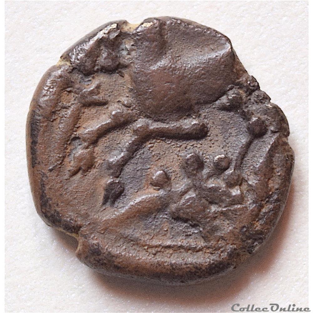 ALLOBROGES . Denier ou Drachme au cervidé, tête à gauche (Ier s. av.jc) 3 monnaie antique ap gauloise allobroges denier ou drachme au cervide tete a gauche ier s av jc