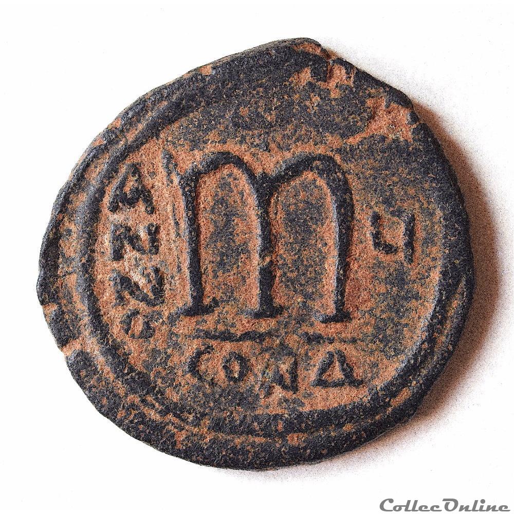 Tibère II Constantin . Follis émis à Constantinople (578-579) Sear 430 3 monnaie antique av jc ap byzantine tibere ii constantin follis emis a constantinople 578 579 sear 430