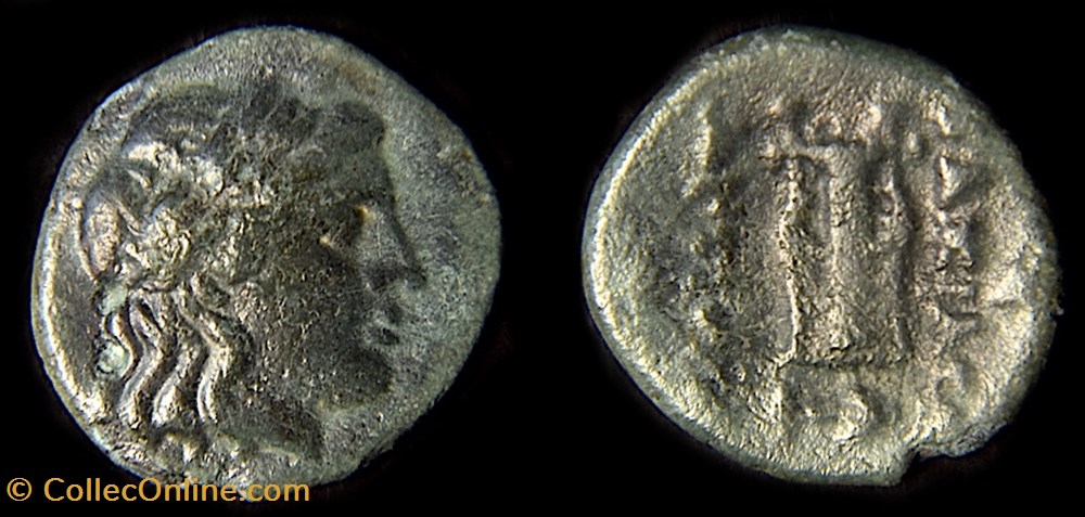 Antiochos II Theos au type "Apollo & Kithara (Lyre)" Atelier Sardes - 261-246 av.jc monnaie antique antiochos ii theos au type apollo kithara lyre atelier sardes 261 246 av jc