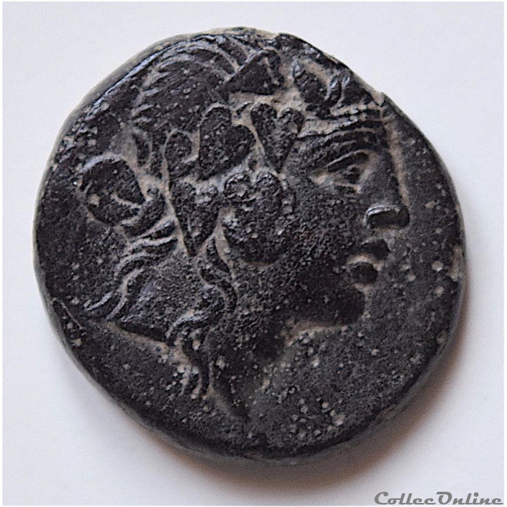 "Pontos Amisos" , Unité de Bronze sous Mithridate VI « Eupatôr » (85-65 av.jc) au Dionysos monnaie antique grecque pontos amisos unite de bronze sous mithridate vi eupator 85 65 av jc au dionysos