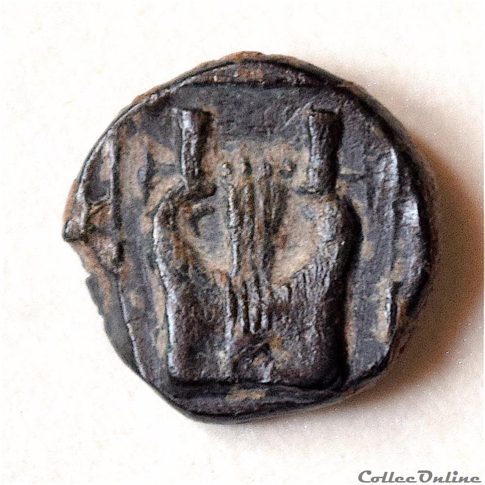 Ionie Colophon (400 - 350 av.jc) Bronze Apollon à la Lyre 3 monnaie antique grecque ionie colophon 400 350 av jc bronze apollon a la lyre