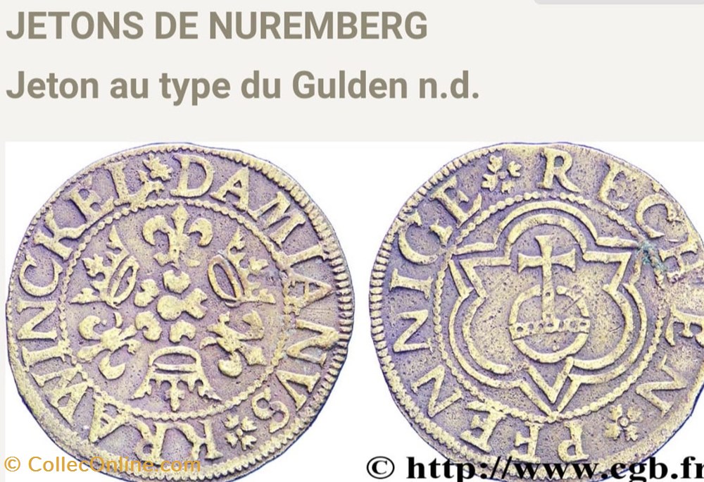 monnaie mereaux jetons de nuremberg jeton de compte au type du gold gulden n d xviieme siecle