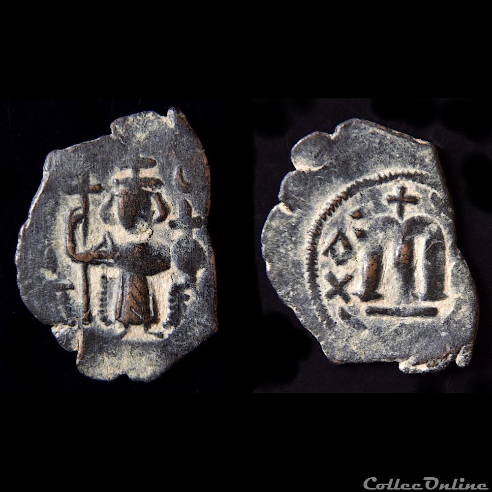Pseudo byzantine - Pottier Type IV.b module léger (658 - 670 A.D) monnaie antique autre pseudo byzantine pottier type iv b module leger 658 670 a d