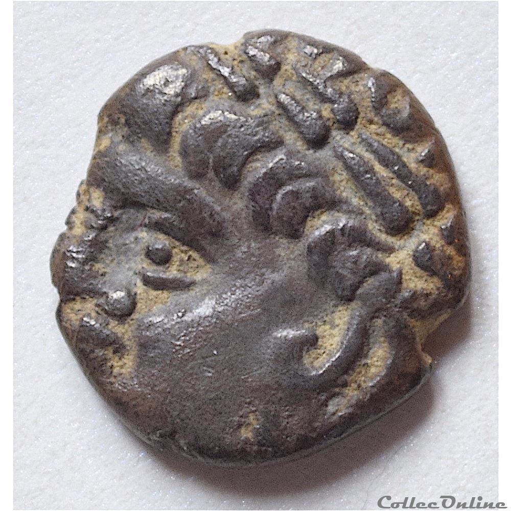 ALLOBROGES . Denier ou Drachme au cervidé, tête à gauche (Ier s. av.jc) 2 monnaie antique ap gauloise allobroges denier ou drachme au cervide tete a gauche ier s av jc