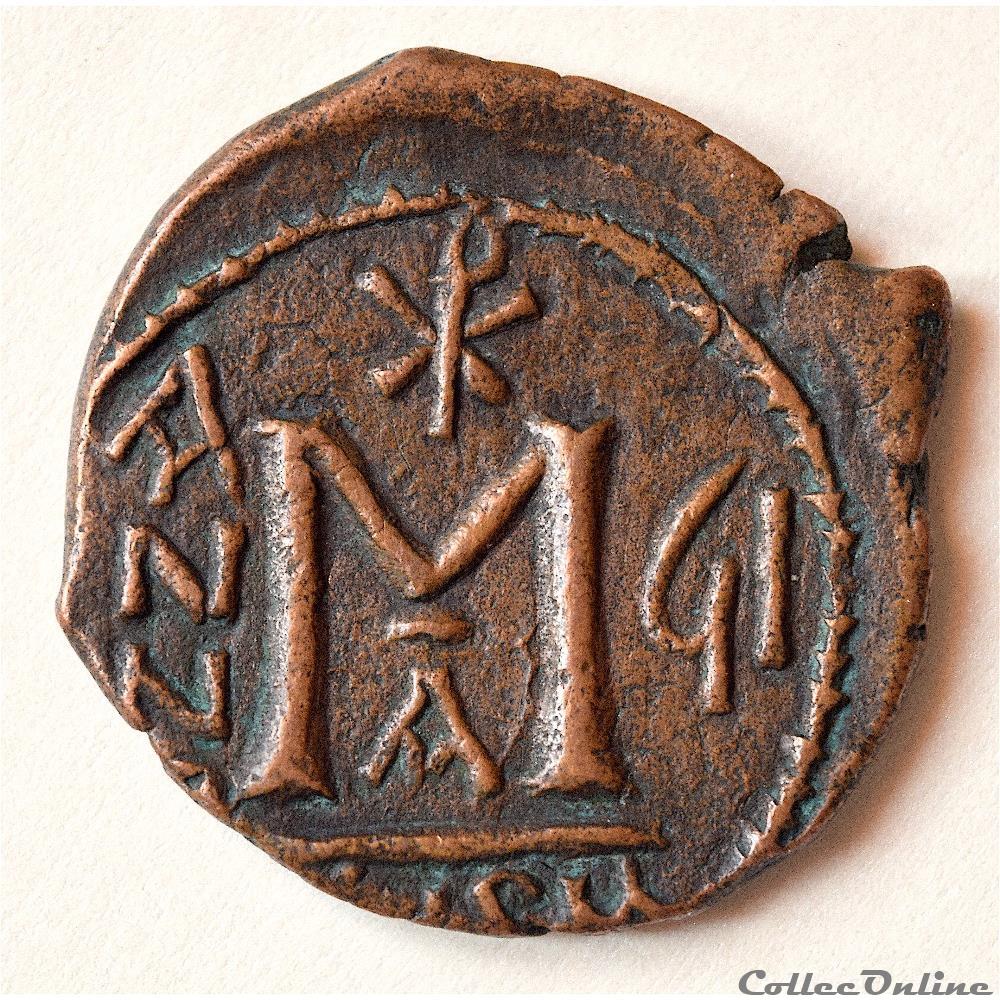 monnaie antique byzantine heraclius et constantin follis emis a seleucie isaurie 615 616 sear 845