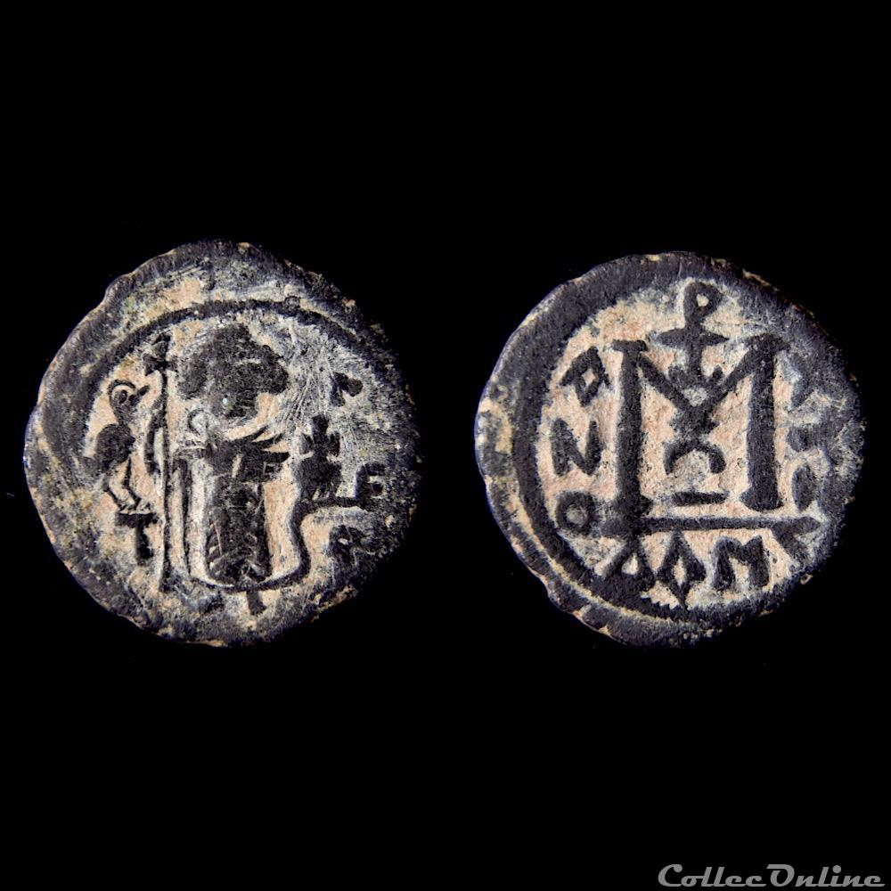 monnaie antique av jc ap autre califat m awiya empereur debout 660 680 ad dimashq walker 8
