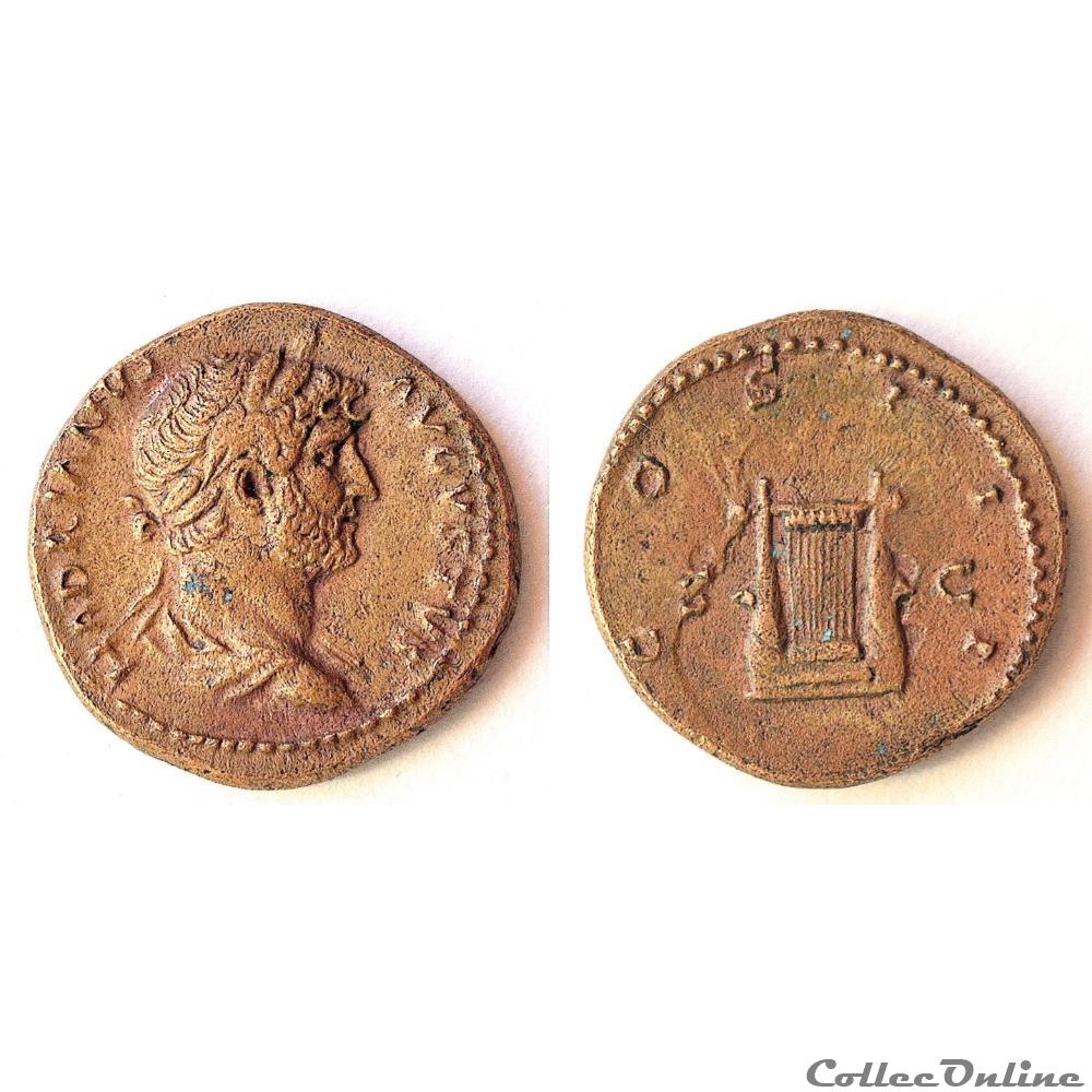 monnaies antiques romaines imperiales et republicaines hadrien 117 138 ad semis a la lyre rome pour la syrie ric 688