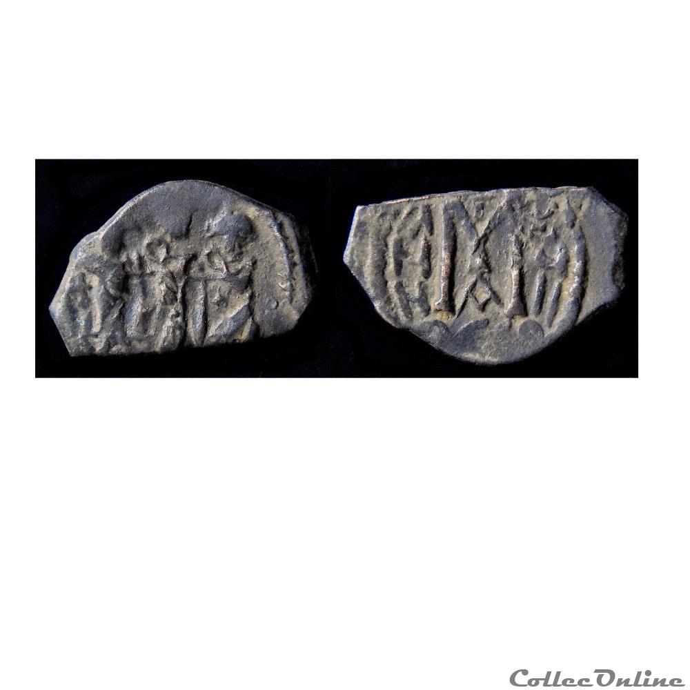 Pseudo Byzantine au 3 empereurs . Début du Califat. "Cyprus imitation" (638 - 643 A.D) monnaie antique autre pseudo byzantine au 3 empereurs debut du califat cyprus imitation 638 643 a d