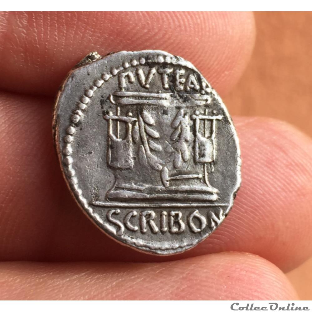 Denier L. Scribonius Libo - 62 av. Atelier de Rome 4 monnaies antiquite jc ap romaines republicaines imperiales denier l scribonius libo 62 av atelier de rome