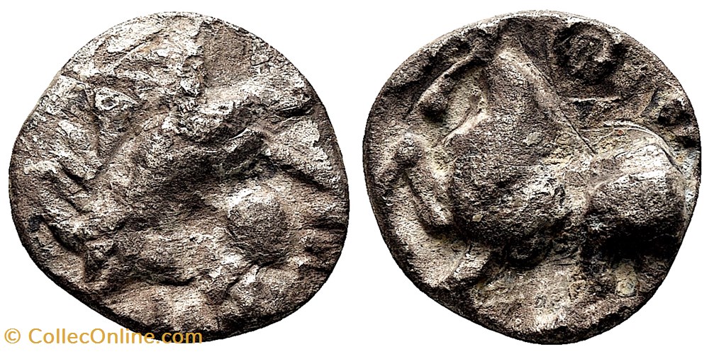 CELTES DU DANUBE - PANNONIE(IIe - Ier siècle avant J.-C.) Hémidrachme Rare du “type de Kugelwange" monnaies antiquite jc ap celtes du danube pannonie iie ier siecle avant j c hemidrachme rare du type de kugelwange