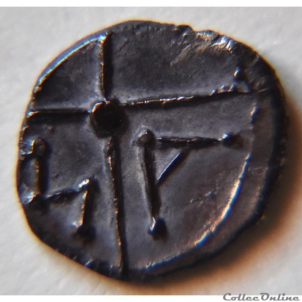 monnaie antique gauloise obole nemausus de 120 a 49 av j c tete juvenile a gauche m a bouletees