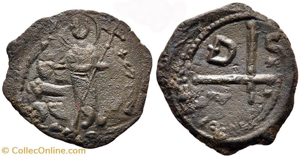Tancrede, régent de Bohemond I prince d'Antioche avec St Pierre debout (1101-1103 1104-1112) monnaies europe medievale etats latins orient tancrede regent de bohemond i prince antioche avec st pierre debout 1101 1103 1104 1112