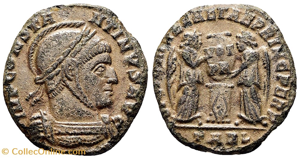 CONSTANTIN Ier Le GRAND (306-337) Centenionalis ou nummus - 319-320 après j.c- Arles - RIC 194 monnaies antiques romaines imperiales et republicaines constantin ier le grand 306 337 centenionalis ou nummus 319 320 apres j c arles ric 194