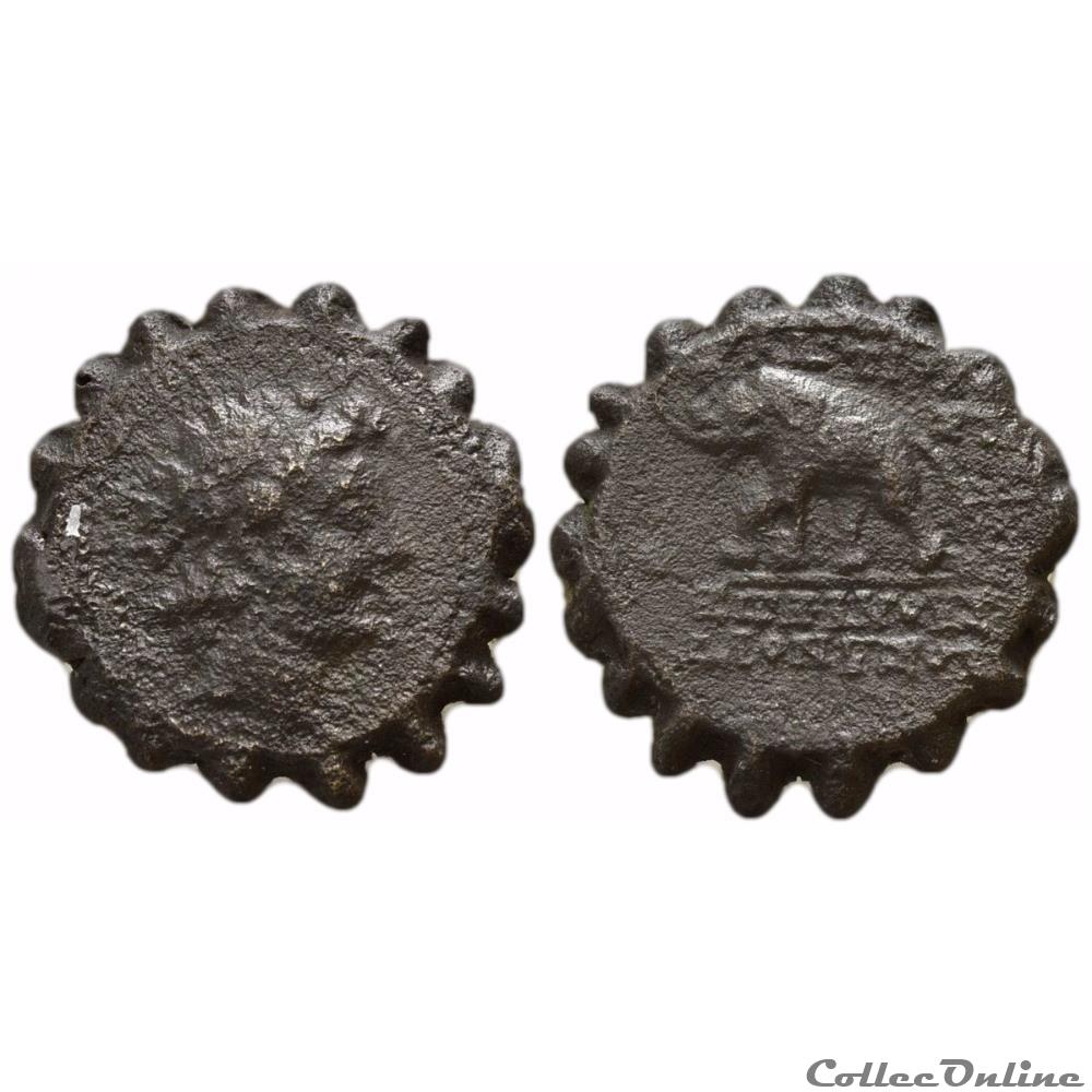 Antiochos VI Dionysos (145-142), AE bronze serratus, Antioche. monnaie antique grecque antiochos vi dionysos 145 142 ae bronze serratus antioche