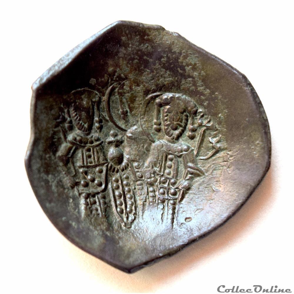 Alexis III "Ange" au Christ, (1195-1204) Trachy Constantinople Sear 2012 (Var. A) 3 monnaie antique byzantine alexis iii ange au christ 1195 1204 trachy constantinople sear 2012 var a