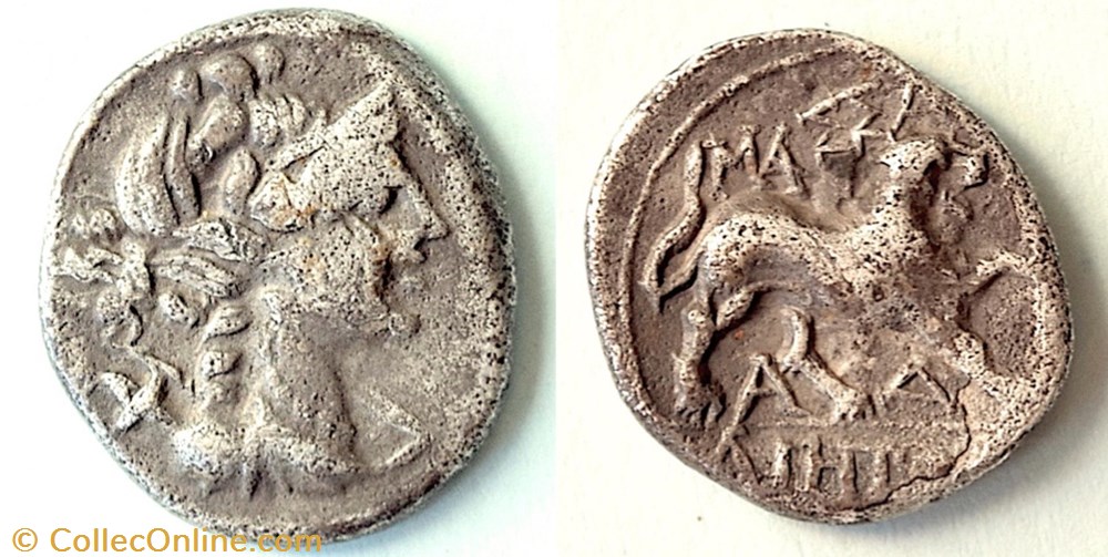 "Drachme Légère" ou Tetrobole d'Argent - Date : c. 130-121 AC. 2 monnaie antique av jc ap grecque drachme legere ou tetrobole argent date c 130 121 ac