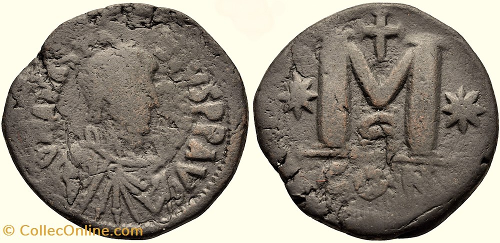 Anastase (491 - 518) Follis Constantinople - Sear 19 monnaies empire byzantin d maurice tibere anastase 491 518 follis constantinople sear 19
