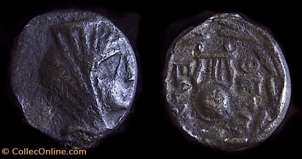 BOIOTIE, Thespiai. Vers 210 avant J.C- Lyre dans une couronne de laurier monnaies antiques grecques boiotie thespiai vers 210 avant j c lyre dans une couronne de laurier
