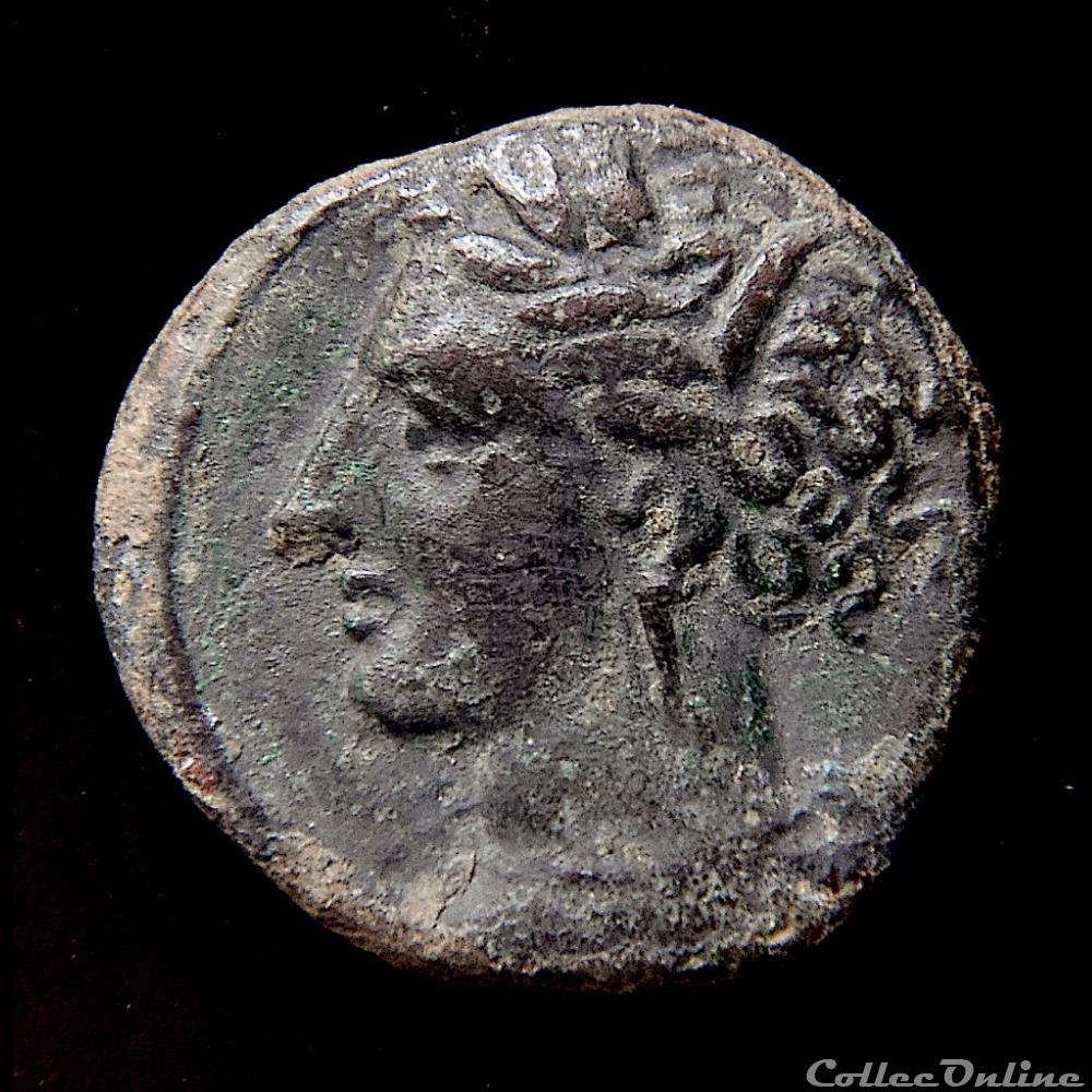 Carthage, Zeugitane (300-264 AV JC), Bronze (demi- unité) 2 monnaie antique grecque carthage zeugitane 300 264 av jc bronze demi unite