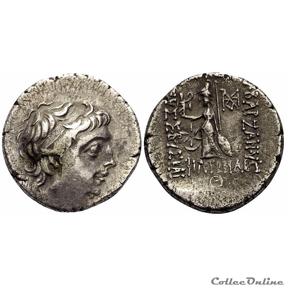 Ariobarzanes III. Eusèbe Philoromaios (52-42 BC ..) Drachme, 44-43 BC (Année 9) monnaie antique grecque ariobarzanes iii eusebe philoromaios 52 42 bc drachme 44 43 bc annee 9