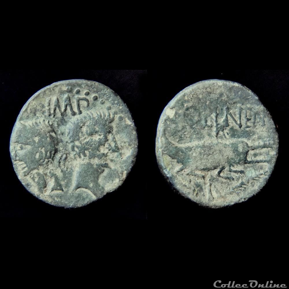 AS de NÎMES - Dupondius COL NEM - Type II Imitation gauloise ? monnaie antique romaine as de nimes dupondius col nem type ii imitation gauloise