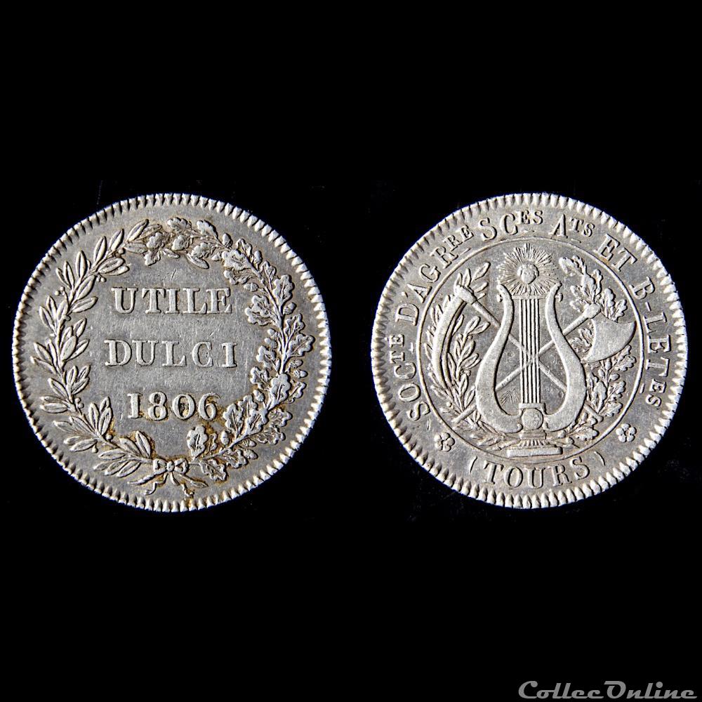 medailles france er empire institutions savantes jeton 1806 tours