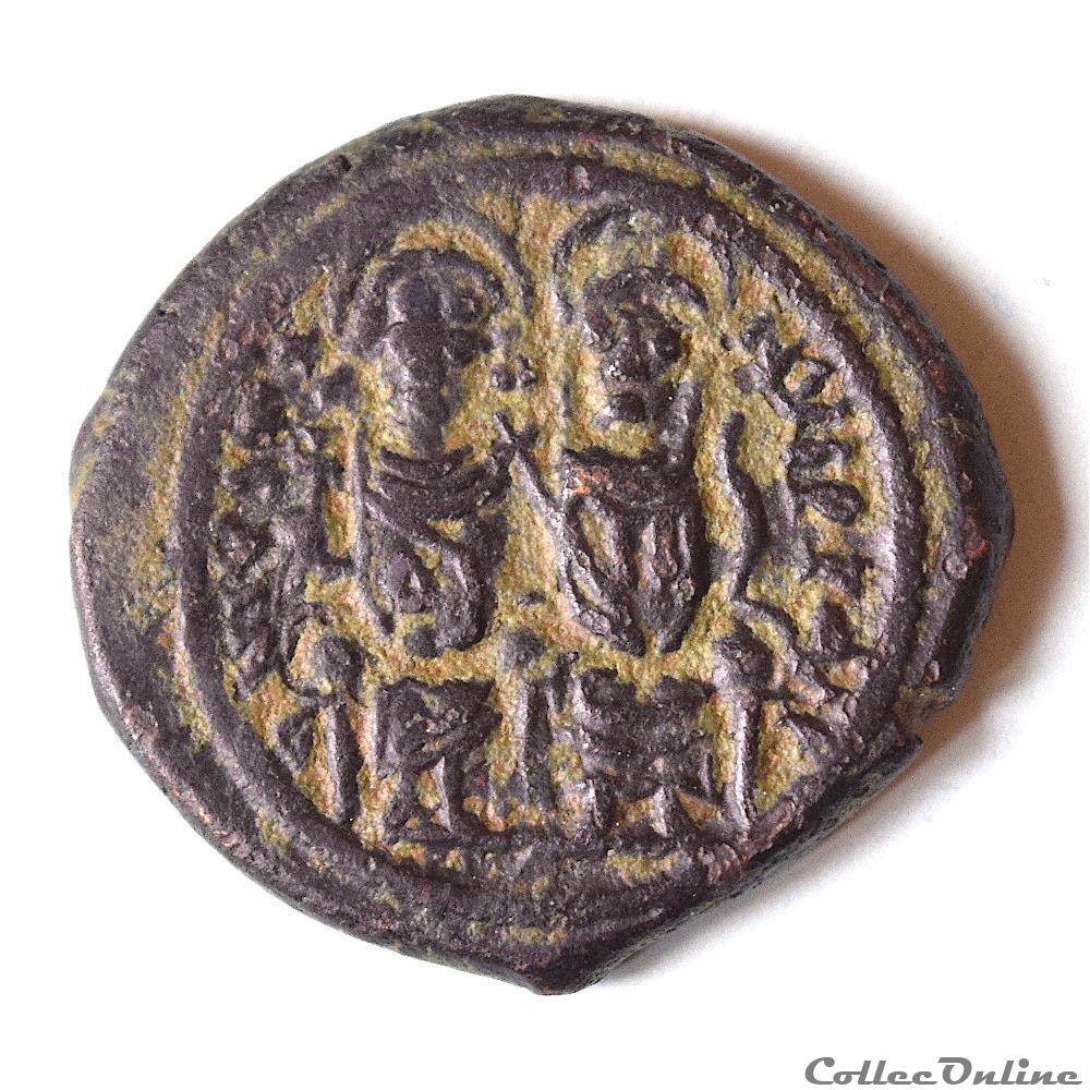 Justin II & Sophie (565-578). Follis. Nicomédie (565-578 AD) monnaie antique byzantine justin ii sophie 565 578 follis nicomedie 565 578 ad