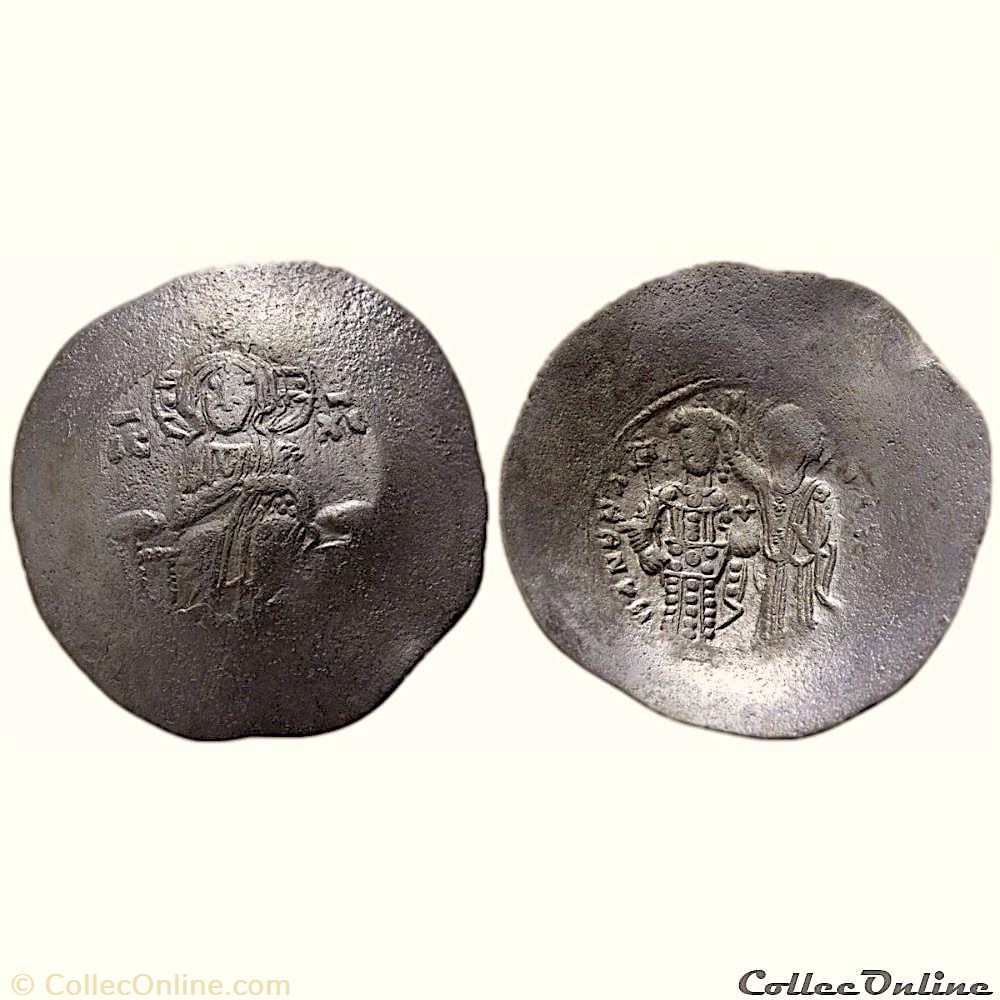 Manuel Ier "Comnène" (1143-1180) Billon Aspron Trachy "au Christ" Sear 1966 5 monnaie antique av jc ap byzantine manuel ier comnene 1143 1180 billon aspron trachy au christ sear 1966