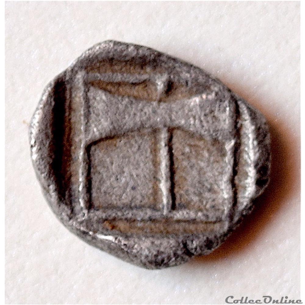 Troade - Tenedos (BC 480-450) Obole 5 monnaie antique av jc ap grecque troade tenedos bc 480 450 obole