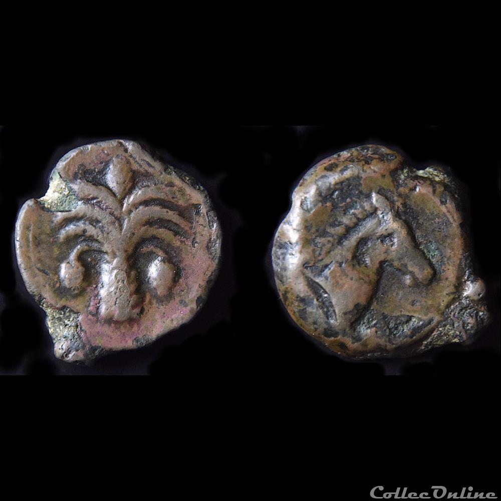 ZEUGITANE - CARTHAGE(400-300 avant J.-C.) Unité de bronze au Palmier monnaie antique grecque zeugitane carthage 400 300 avant j c unite de bronze au palmier