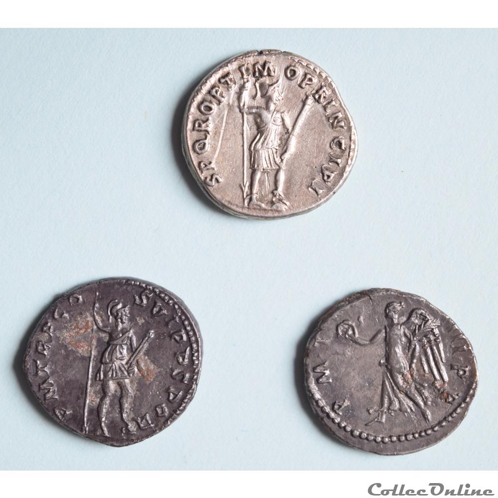 Trajan (98 - 117) 3 deniers "Au Virtus" et à "la Victoire" monnaie antique romaine trajan 98 117 3 deniers au virtus et a la victoire