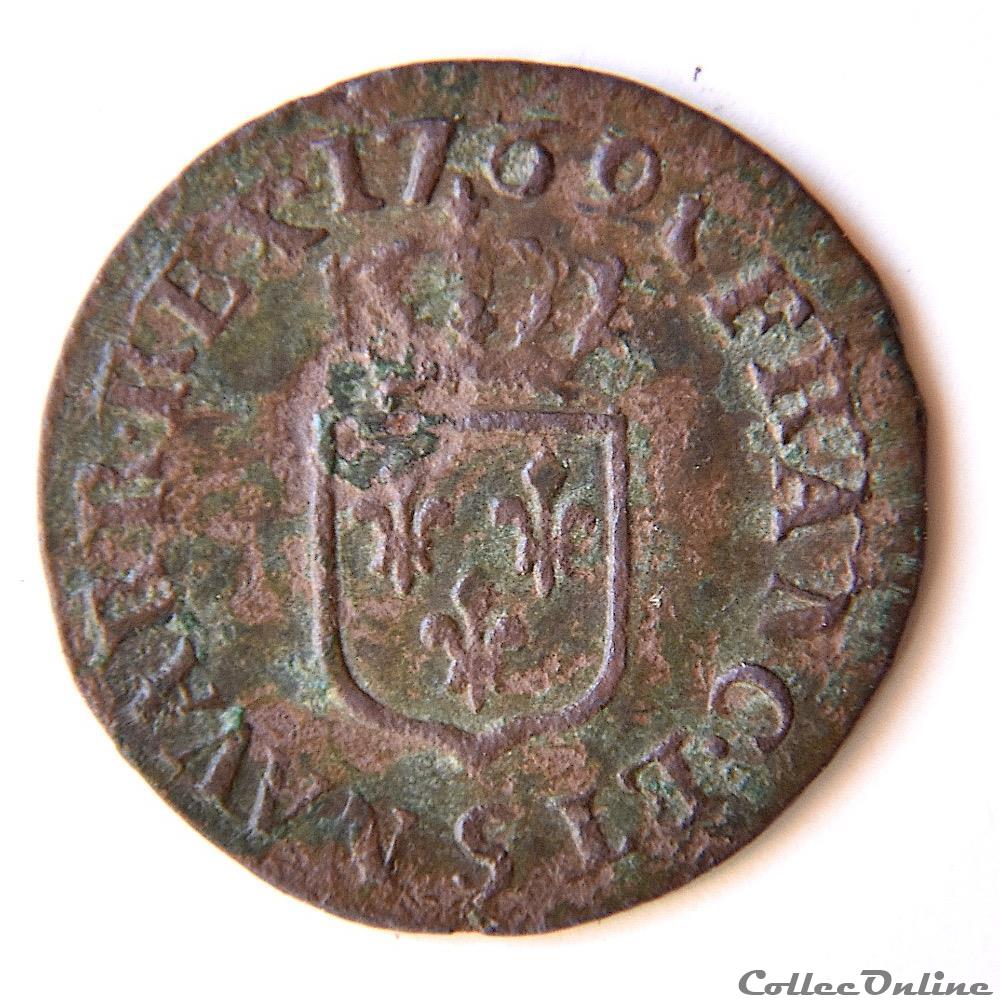 Louis XV, liard à la vieille tête, 1769 Reims 3 monnaie france royale louis xv liard a la vieille tete 1769 reims
