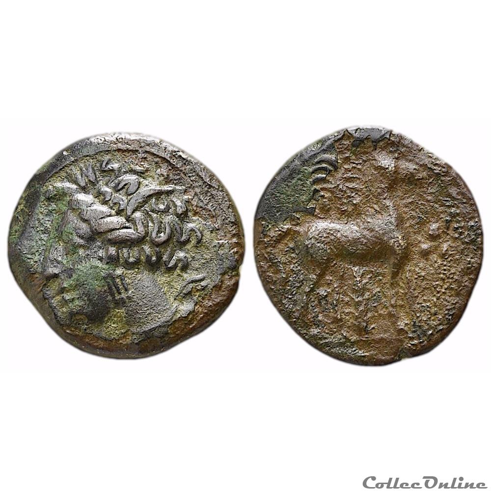 Zeugitane (400-350 AV JC), Bronze Tanit (AE 16) monnaie antique grecque zeugitane 400 350 av jc bronze tanit ae 16