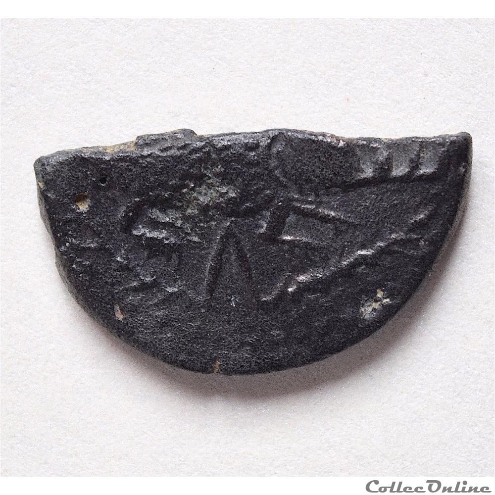 Demi-Dupondius de Nîmes imitation gauloise Type II monnaie antique romaine demi dupondius de nimes imitation gauloise type ii