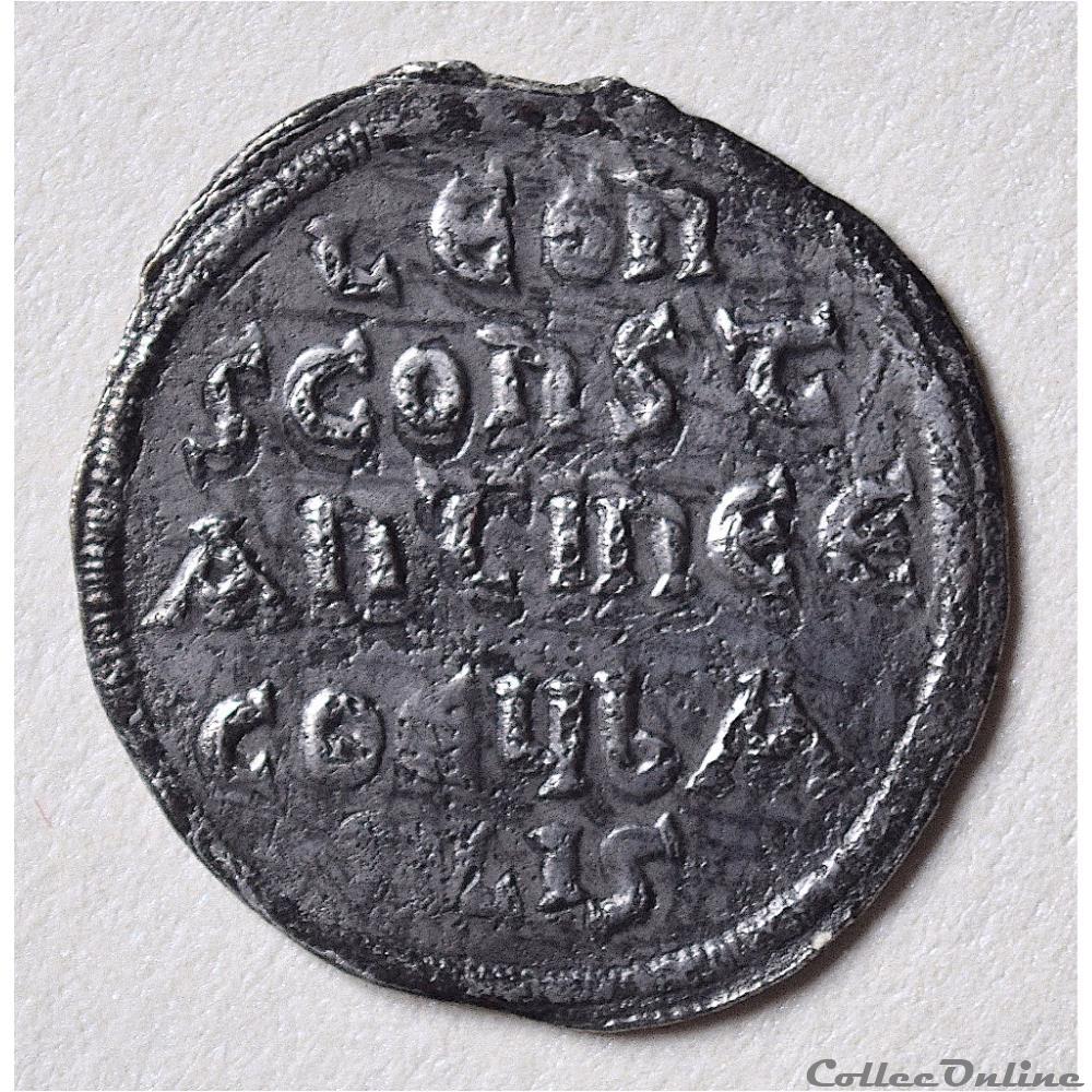 Léon III & Constantin V (720 - 741 A.D) Miliareson Constantinople Sear 1512 3 monnaie antique byzantine leon iii constantin v 720 741 a d miliareson constantinople sear 1512