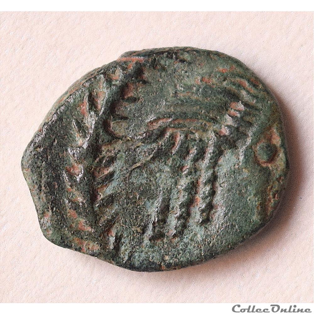 CABELLIO - CAVAILLON "Imitation" du Bronze COL/CABE (semis) 40 - 23 av. J.-C. 2 monnaie antique gauloise cabellio cavaillon imitation du bronze col cabe semis 40 23 av j c
