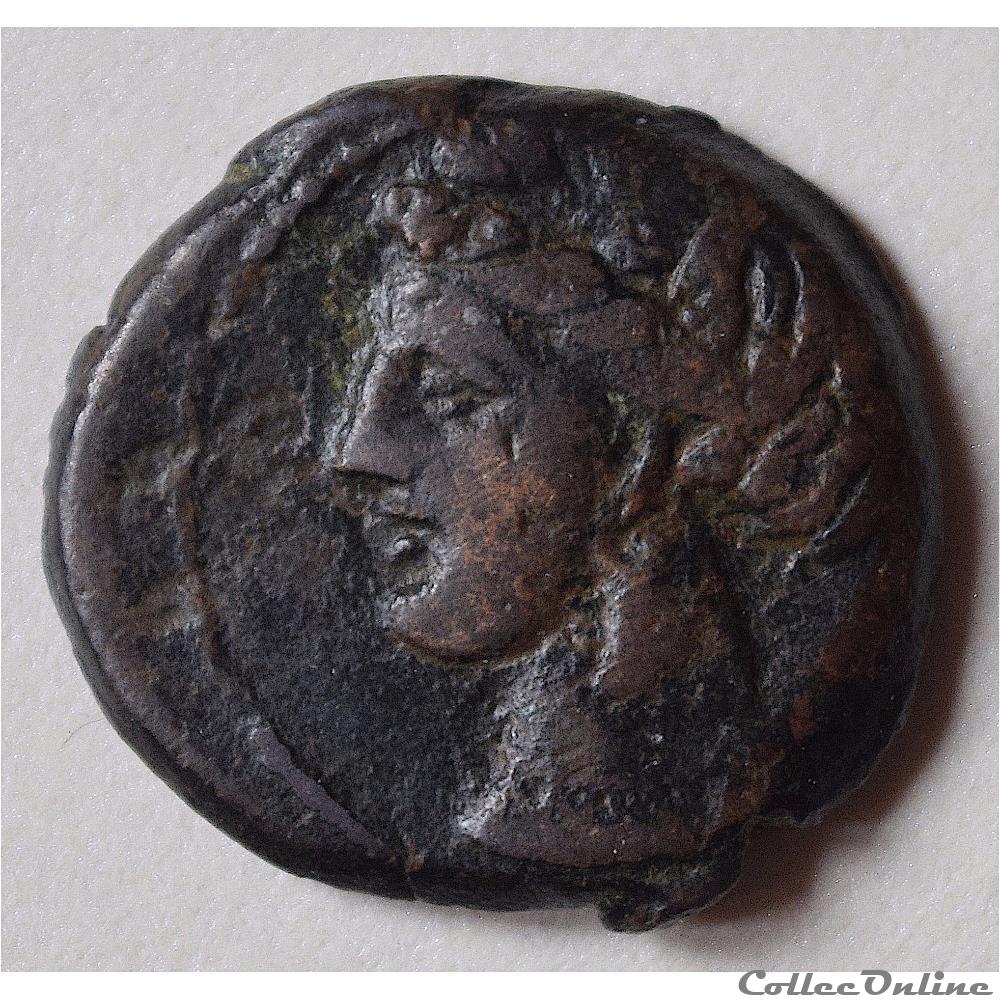 ZEUGITANE - CARTHAGE Shekel ou Unité de Bronze (300 - 264 av.jc) 3 monnaie antique ap grecque zeugitane carthage shekel ou unite de bronze 300 264 av jc