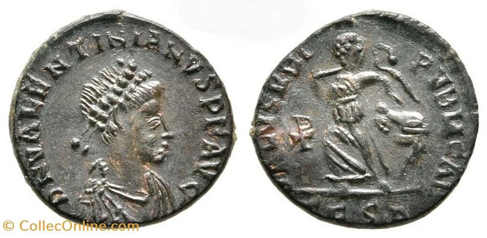 monnaie antique av jc ap romaine republicaine imperiale valentinien ii 375 392 ad demi centenionalis thessalonique