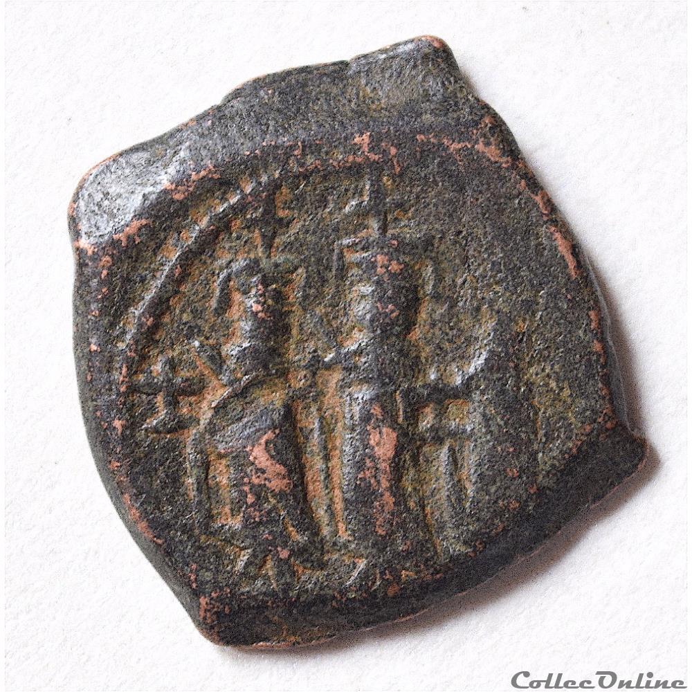 monnaie antique byzantine heraclius imperatrice martina et heraclius constantin 614 638 follis nicomedie