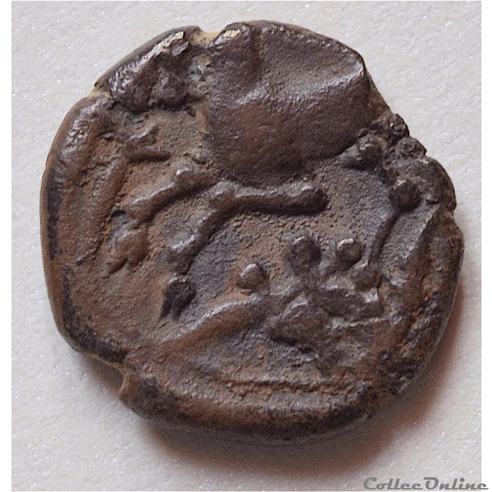 ALLOBROGES . Denier ou Drachme au cervidé, tête à gauche (Ier s. av.jc) 5 monnaie antique ap gauloise allobroges denier ou drachme au cervide tete a gauche ier s av jc
