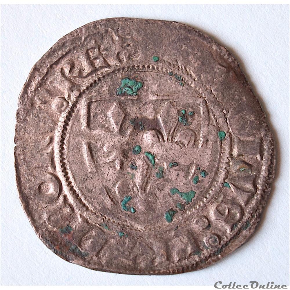 Charles VI (1380 - 1422) , Blanc dit "Guénar" , Tournai , 2ème émission monnaie france royale charles vi 1380 1422 blanc dit guenar tournai 2eme emission