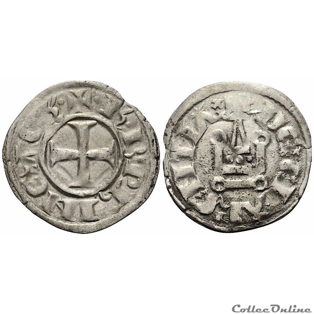 "PRINCIPAUTE D'ACHAÏE" CHARLES II D'ANJOU "Le Boiteux" (1285-1289) Denier tournois monnaie antique autre principaute achaie charles ii anjou le boiteux 1285 1289 denier tournois