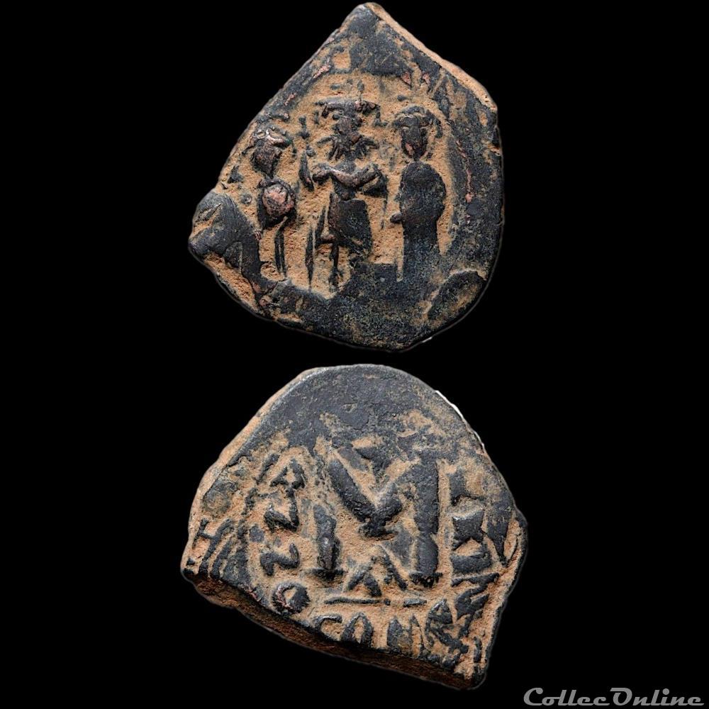 Heraclius, Constantin et Heraclonas (614-638) Follis Constantinople Sear 811 monnaie antique byzantine heraclius constantin et heraclonas 614 638 follis constantinople sear 811