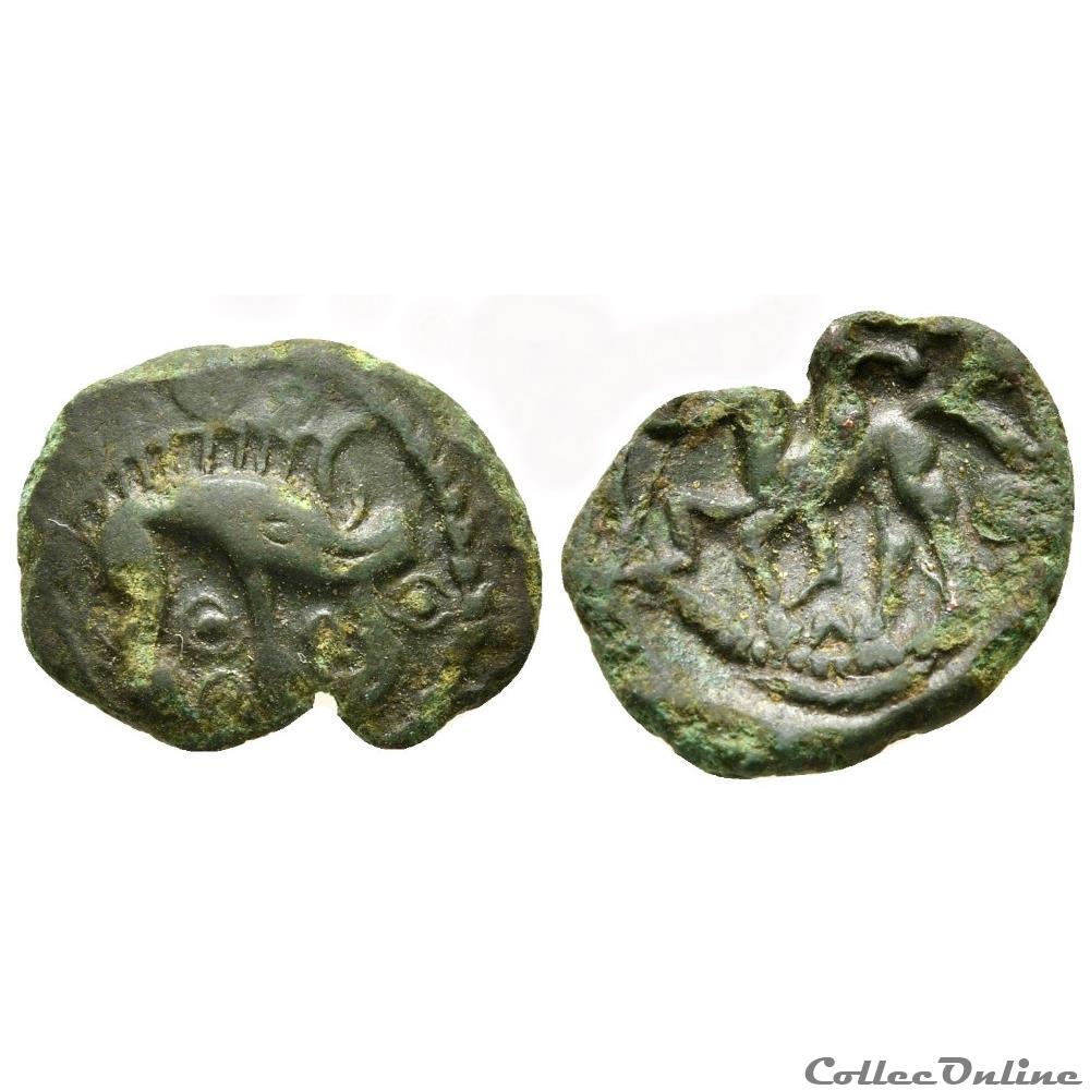 Ambiani, AE bronze. Classe V. au Sanglier et au Cavalier monnaies antiquite jc ap celtes ambiani ae bronze classe v au sanglier et au cavalier
