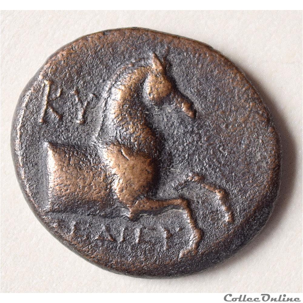 Aeolis - Kyme, Unité de Bronze, (300 - 200 av jc), BMC 45 2 monnaie antique grecque aeolis kyme unite de bronze 300 200 av jc bmc 45