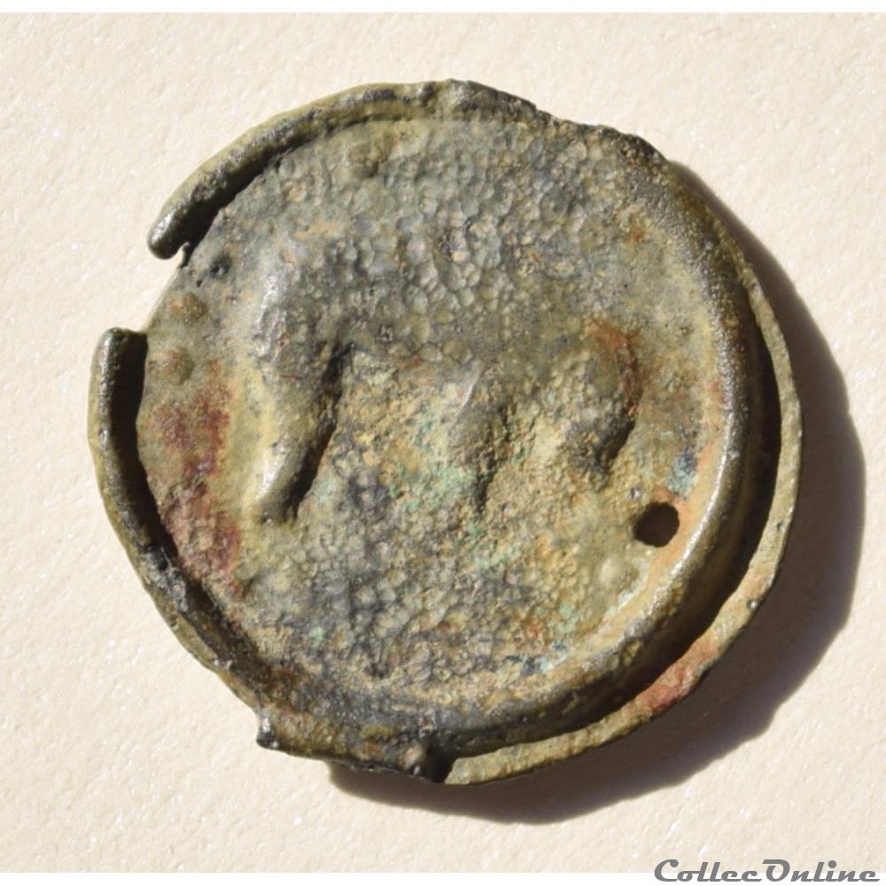 Rèmes (Région de Reims) Potin au bucrane, "Latour 8351" 3 monnaie antique av jc ap gauloise remes region de reims potin au bucrane latour 8351