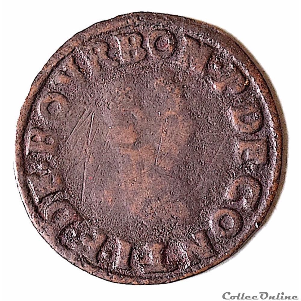 CHAMPAGNE, Principauté de Château Regnault, François de Bourbon Conti (1603-1614), Double Tournois monnaie france royale champagne principaute de chateau regnault francois de bourbon conti 1603 1614 double tournois
