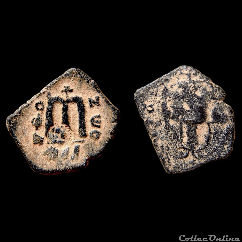 monnaie antique byzantine constans ii follis emis a constantinople 642 643 sear 1001 avec contremarque