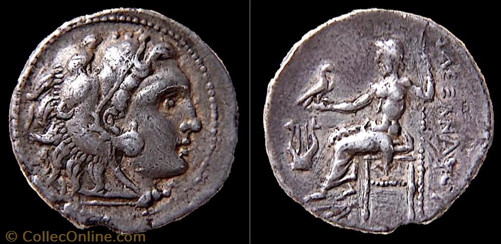 Drachme au Type d'Alexandre le Grand (Posthume) 323 -280 av.jc - à La Lyre monnaie antique ap grecque drachme au type alexandre le grand posthume 323 280 av jc a la lyre