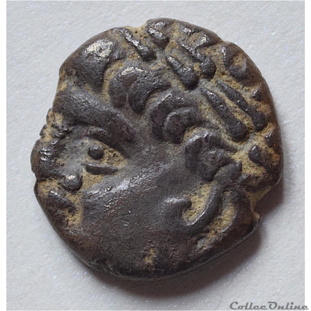 ALLOBROGES . Denier ou Drachme au cervidé, tête à gauche (Ier s. av.jc) 4 monnaie antique ap gauloise allobroges denier ou drachme au cervide tete a gauche ier s av jc